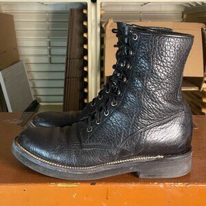 JUSTIN Men's Size 9.5 D Vintage Pebbled Bullhide Kiltie Western Boots Style 522